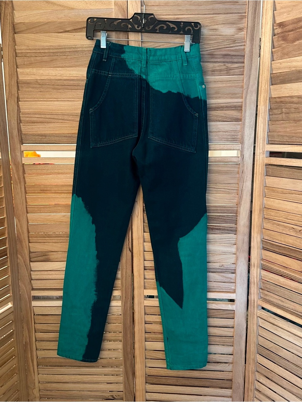 ECKHAUS LATTA blue green straight leg pants size 26 - Picture 3 of 5